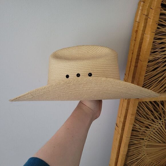 Larry Mahan's Collection Straw Cowboy Hat - Picture 2 of 10